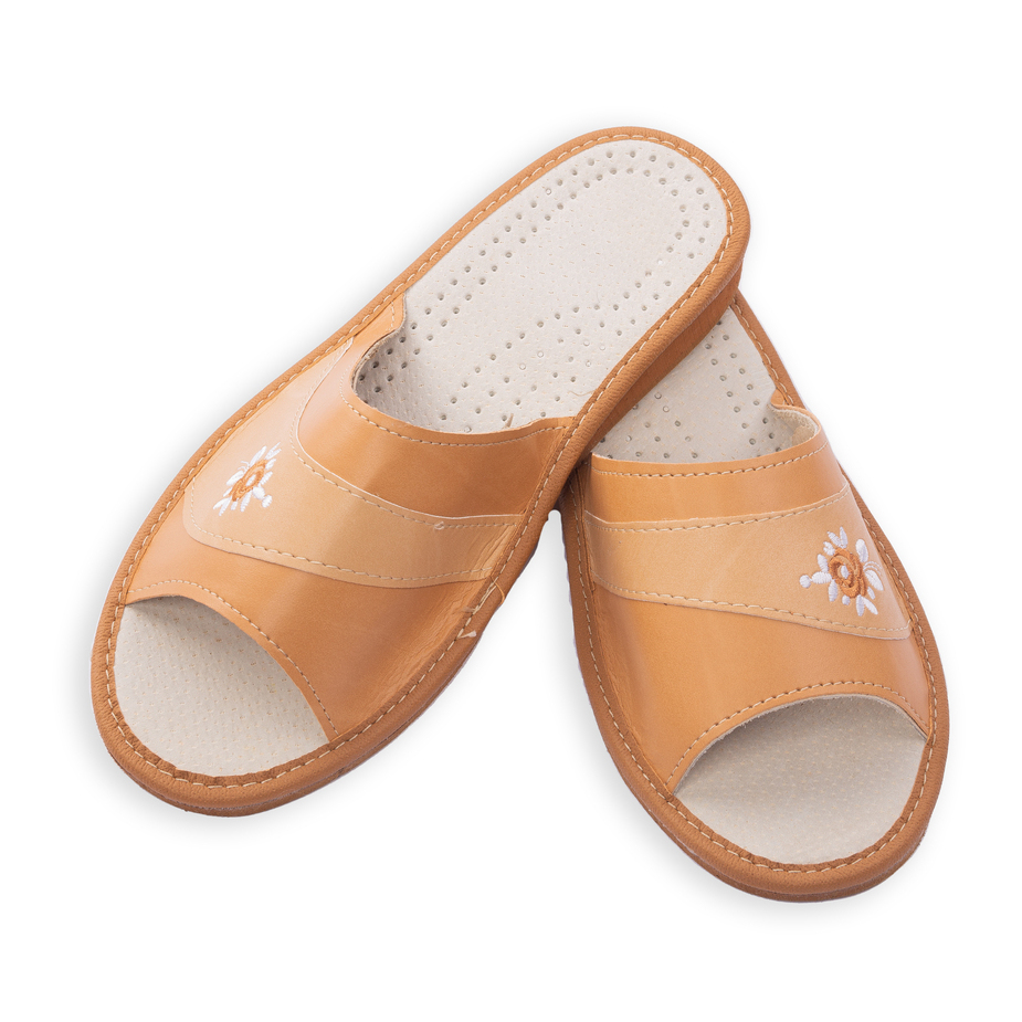 Dámské letní kožené pantofle