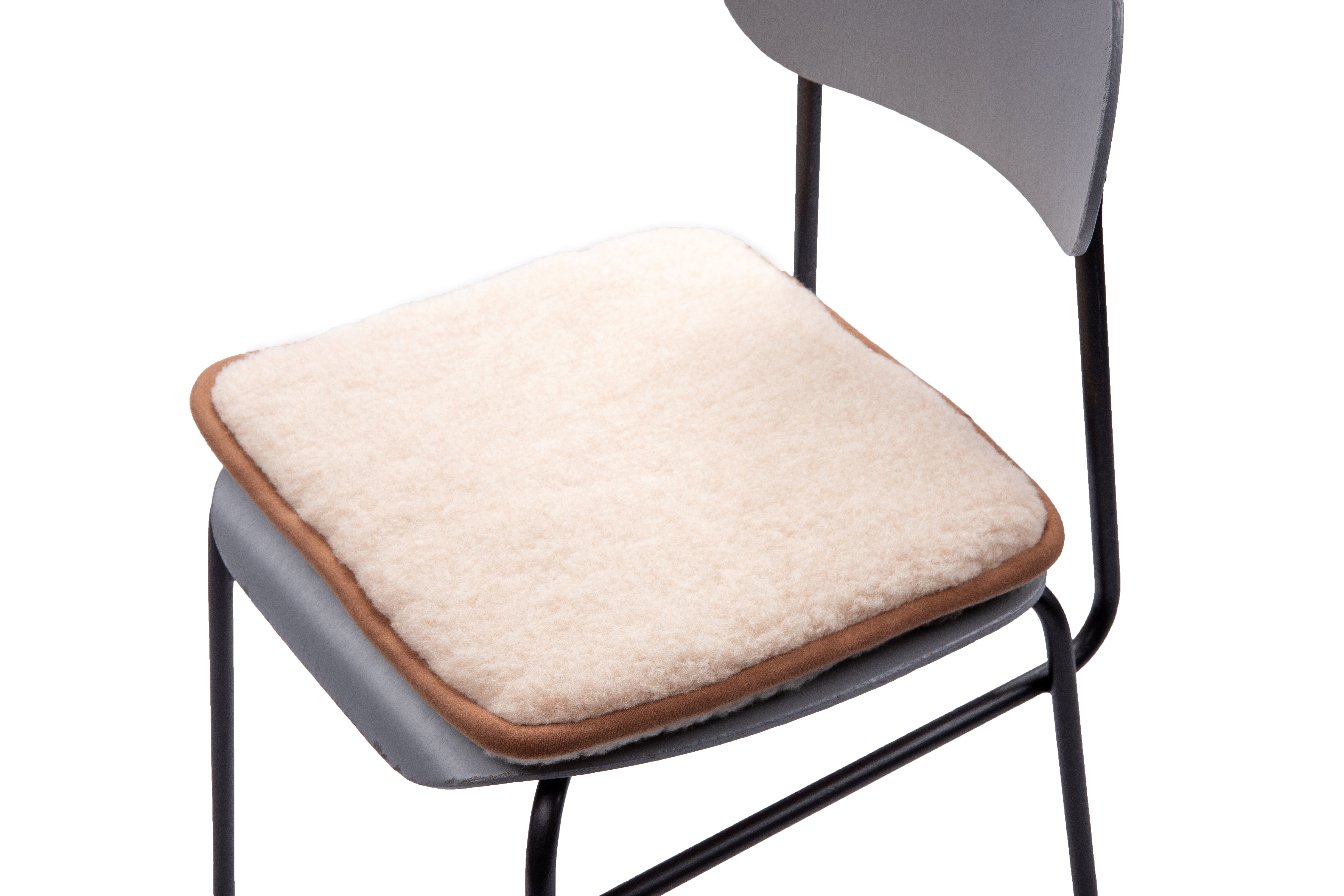 Vlněný podsedák krémový