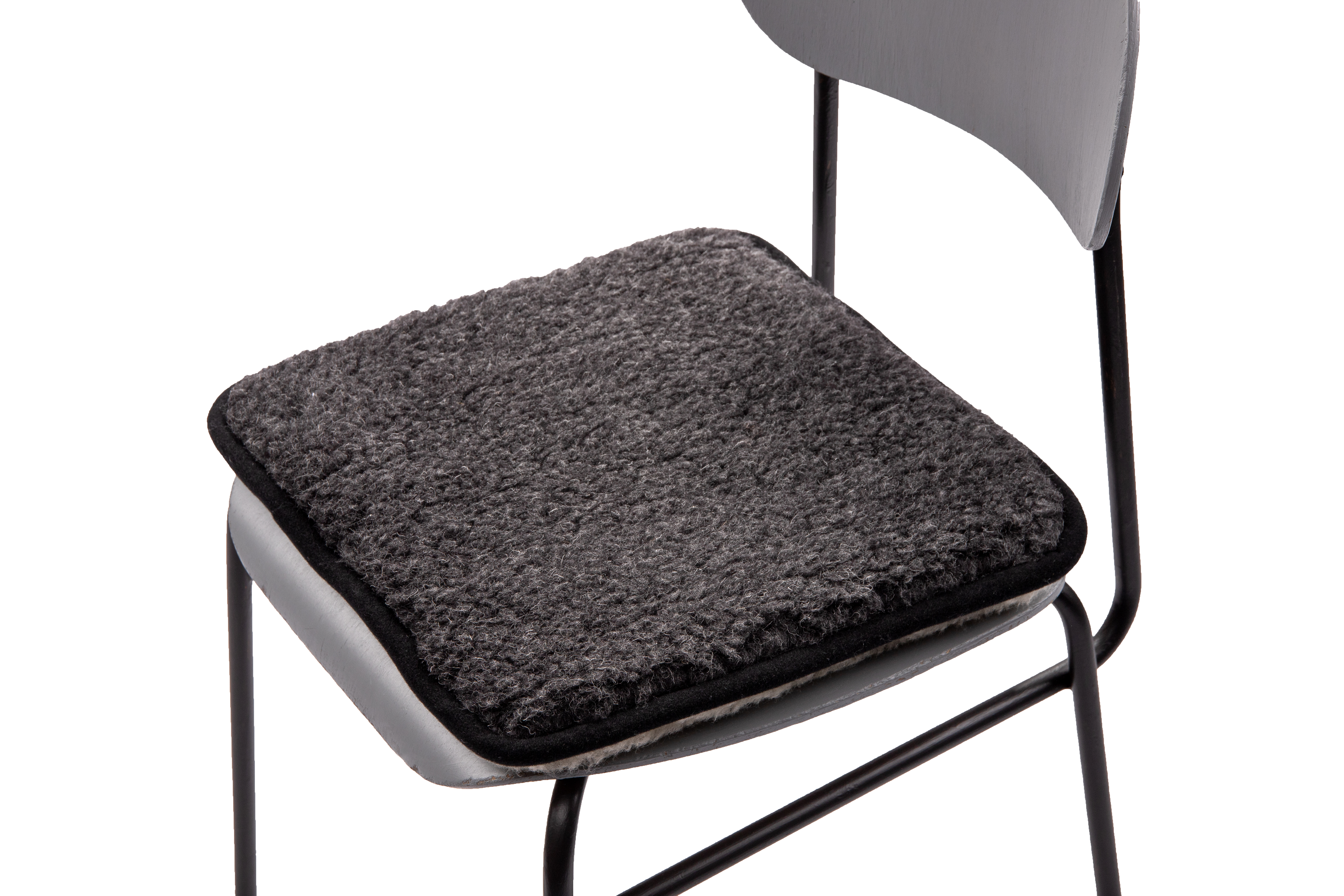 Vlněný podsedák grafitový