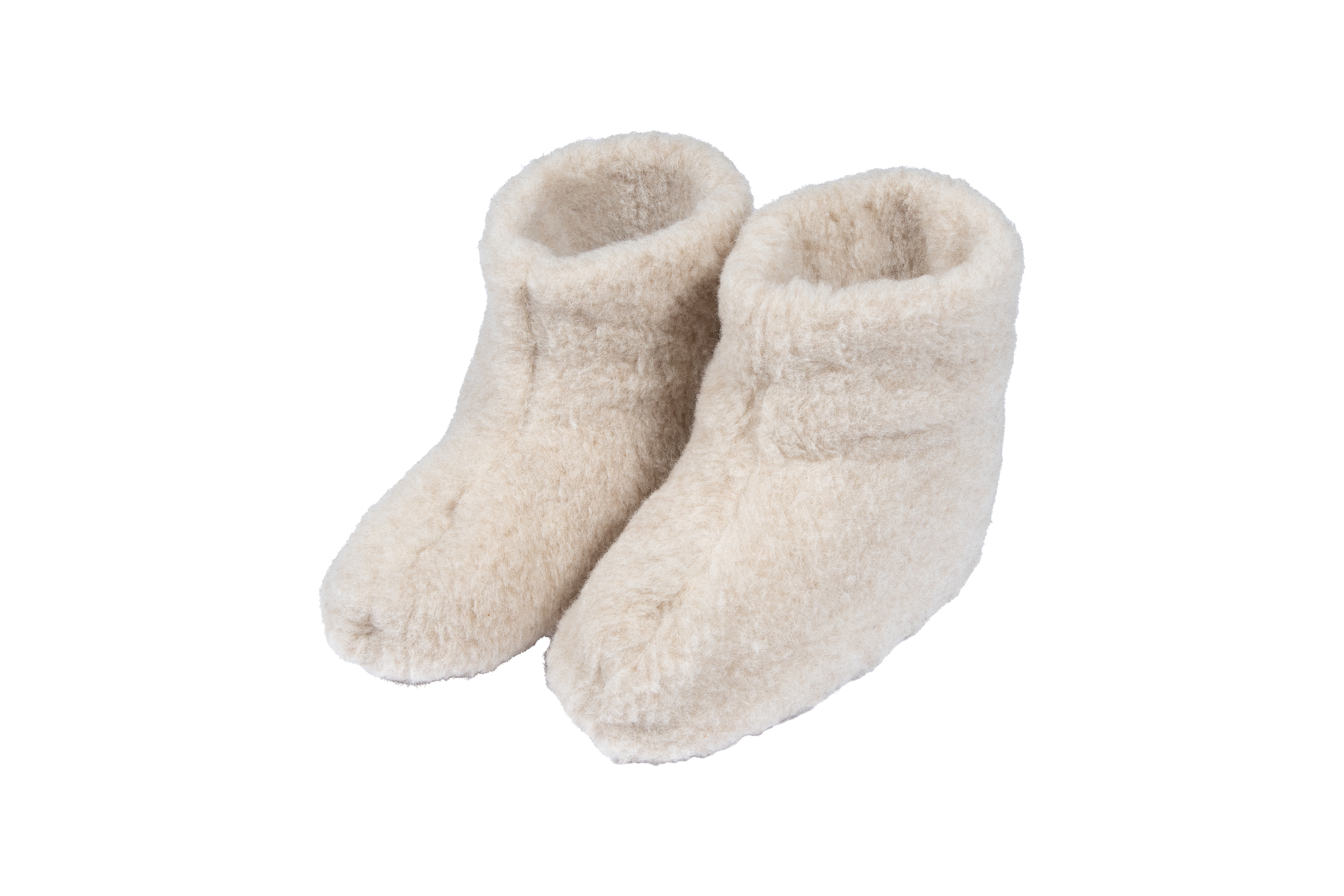 Vlněné bačkory krémové