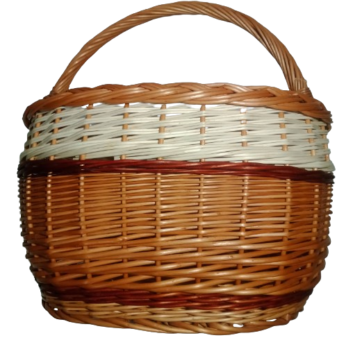 Proutěný košík s bílým páskem