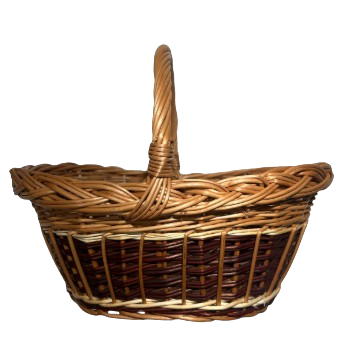 Proutěný košík ovalný malý zdobený