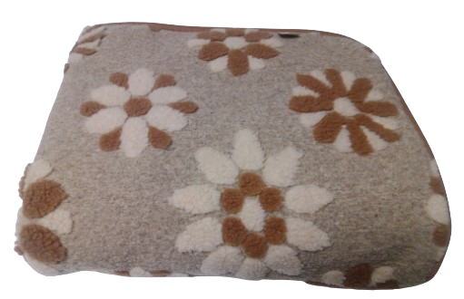 Vlněná deka Merino bílo hnědý vzor