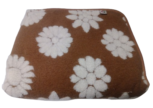 Vlněná deka Merino hnědá bílý vzor