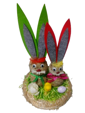 Slámový zajíc duo zeleno červený