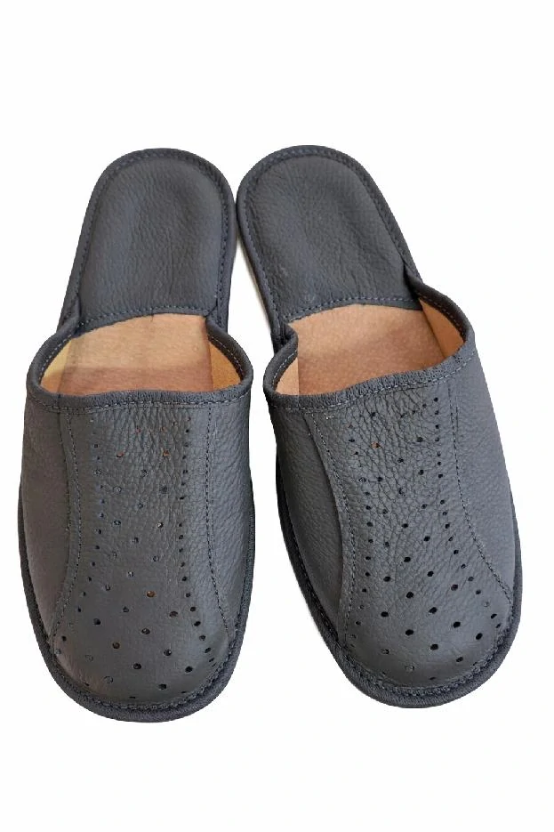 Luxusní  pánské pantofle letní grafitové