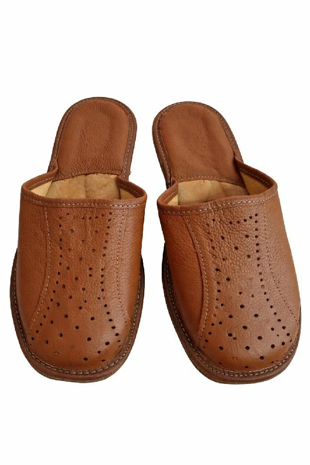 Luxusní pánské pantofle letní hnědé