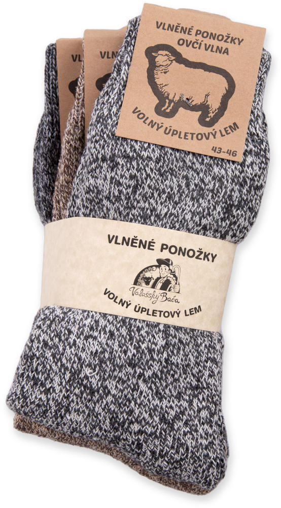 Ponožky z vlny Merino 95% 3 páry pánské