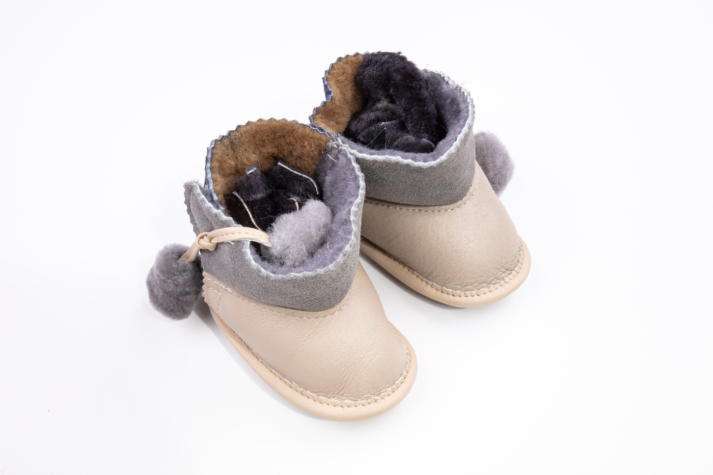 Dětské kožené botičky na suchý zip