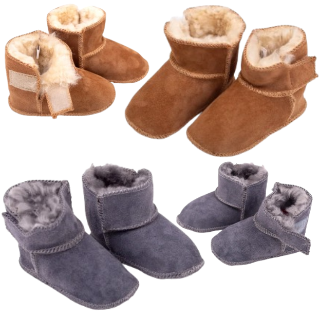 Dětské kožené botičky s ovčí vlnou na suchý zip