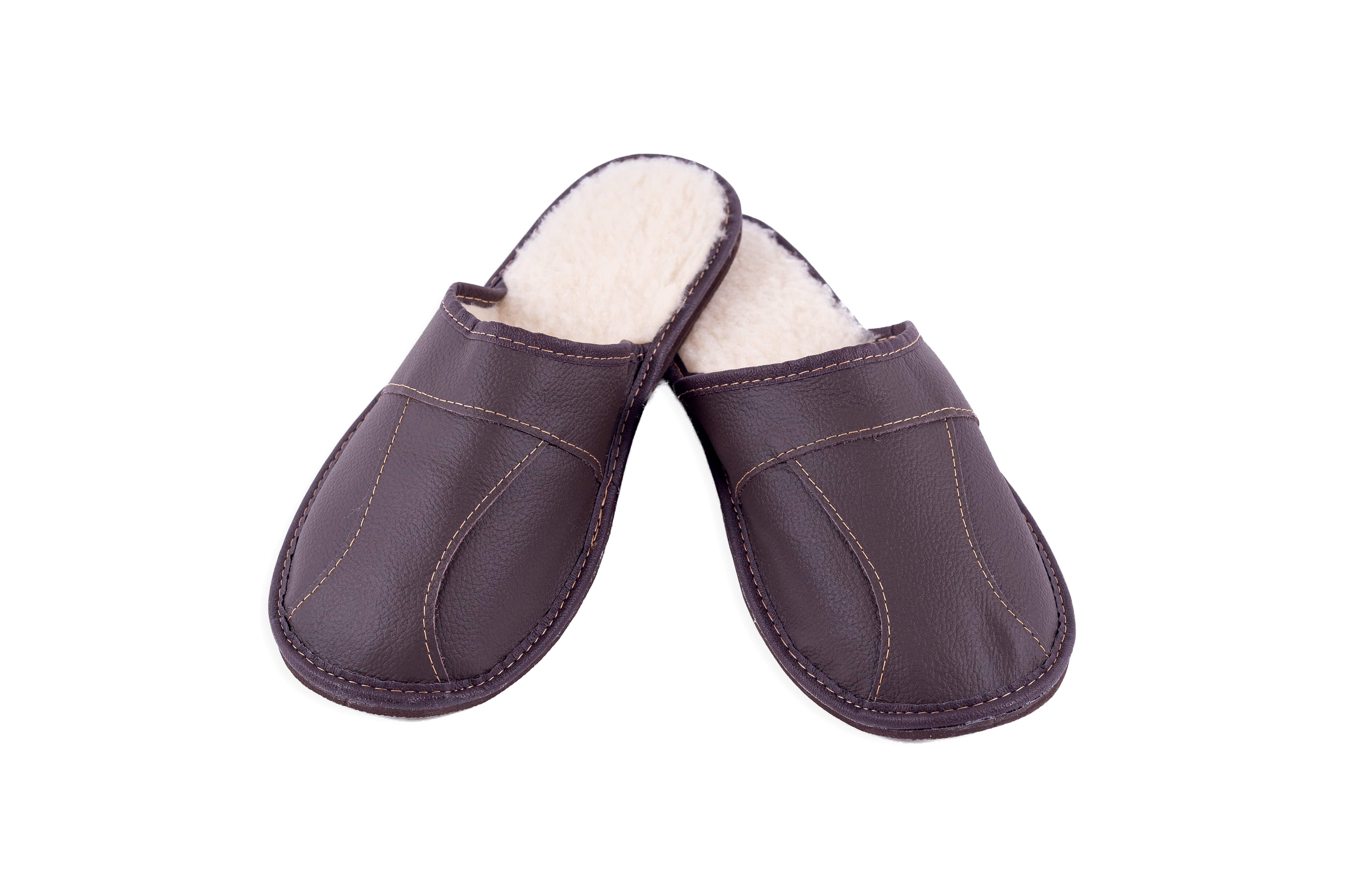 Luxusní pánské pantofle s ovčí vlnou