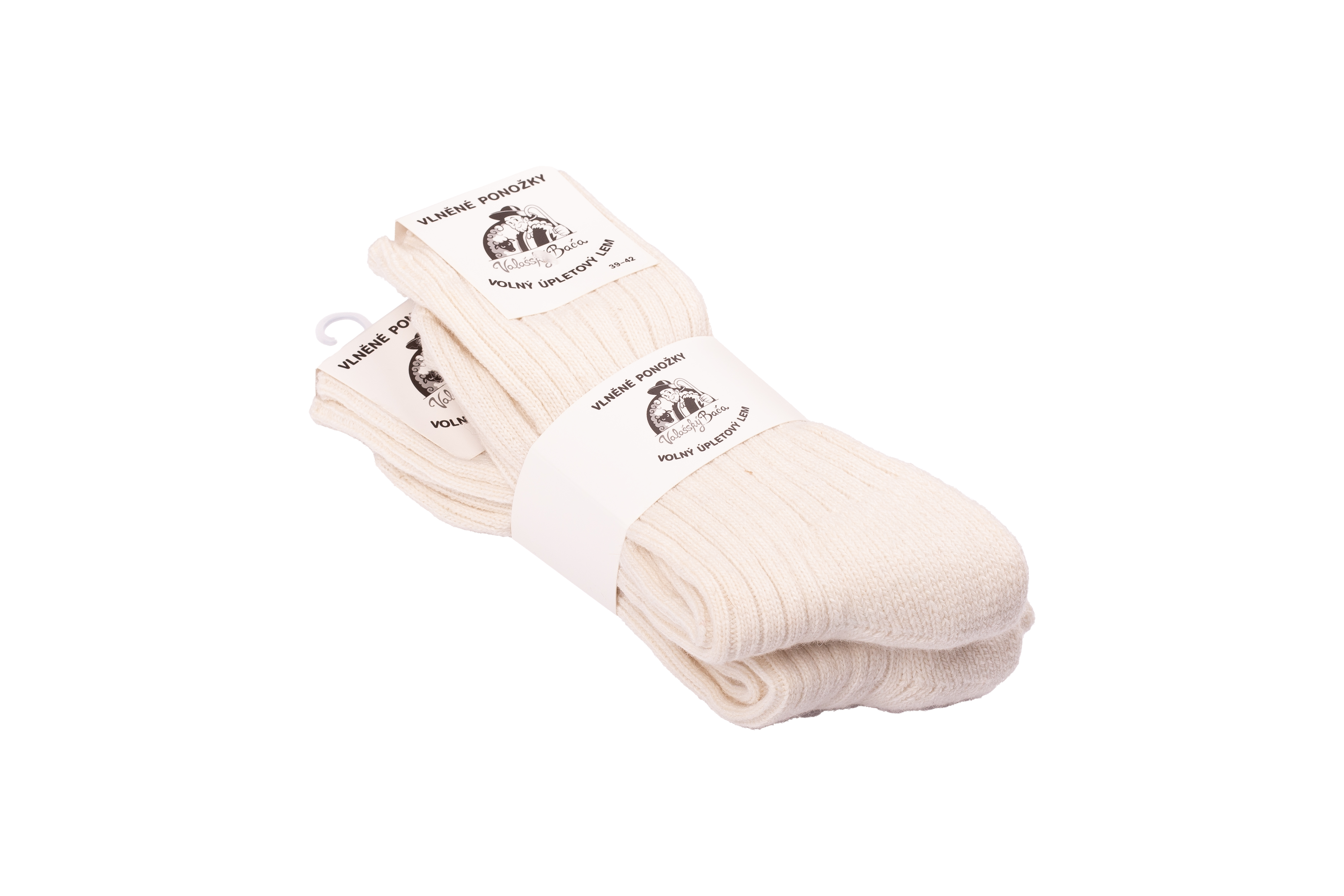 Zdravotní vlněné ponožky SIBIŘKY bílé 2 páry
