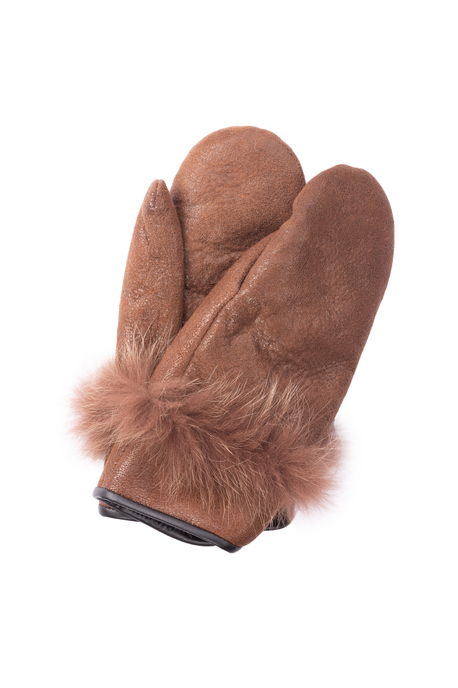 Dámské kožené rukavice střapaté