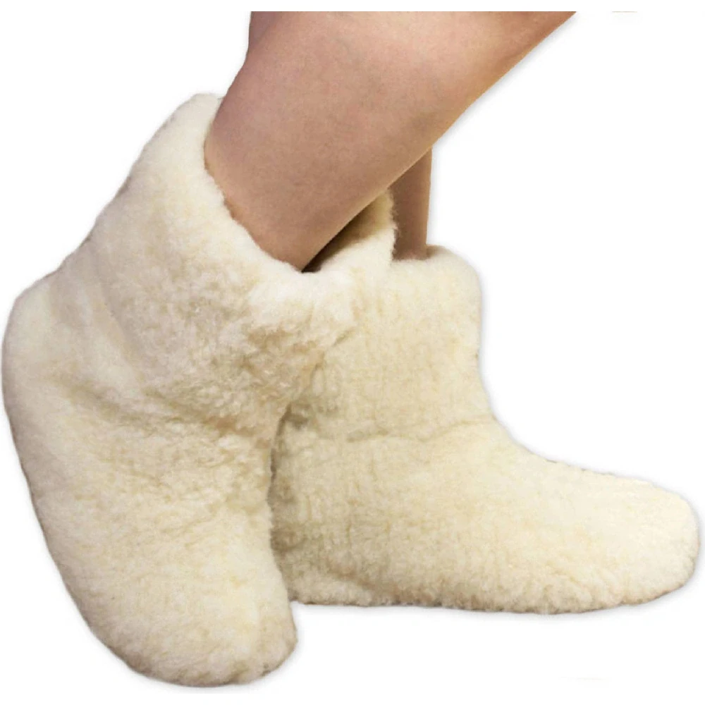 Vlněné bačkory krémové