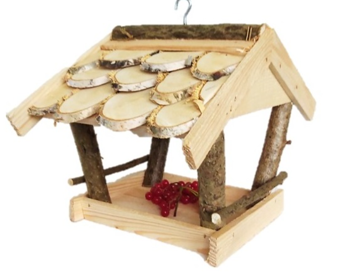 Dřevěné krmítko pro ptáky březové malé