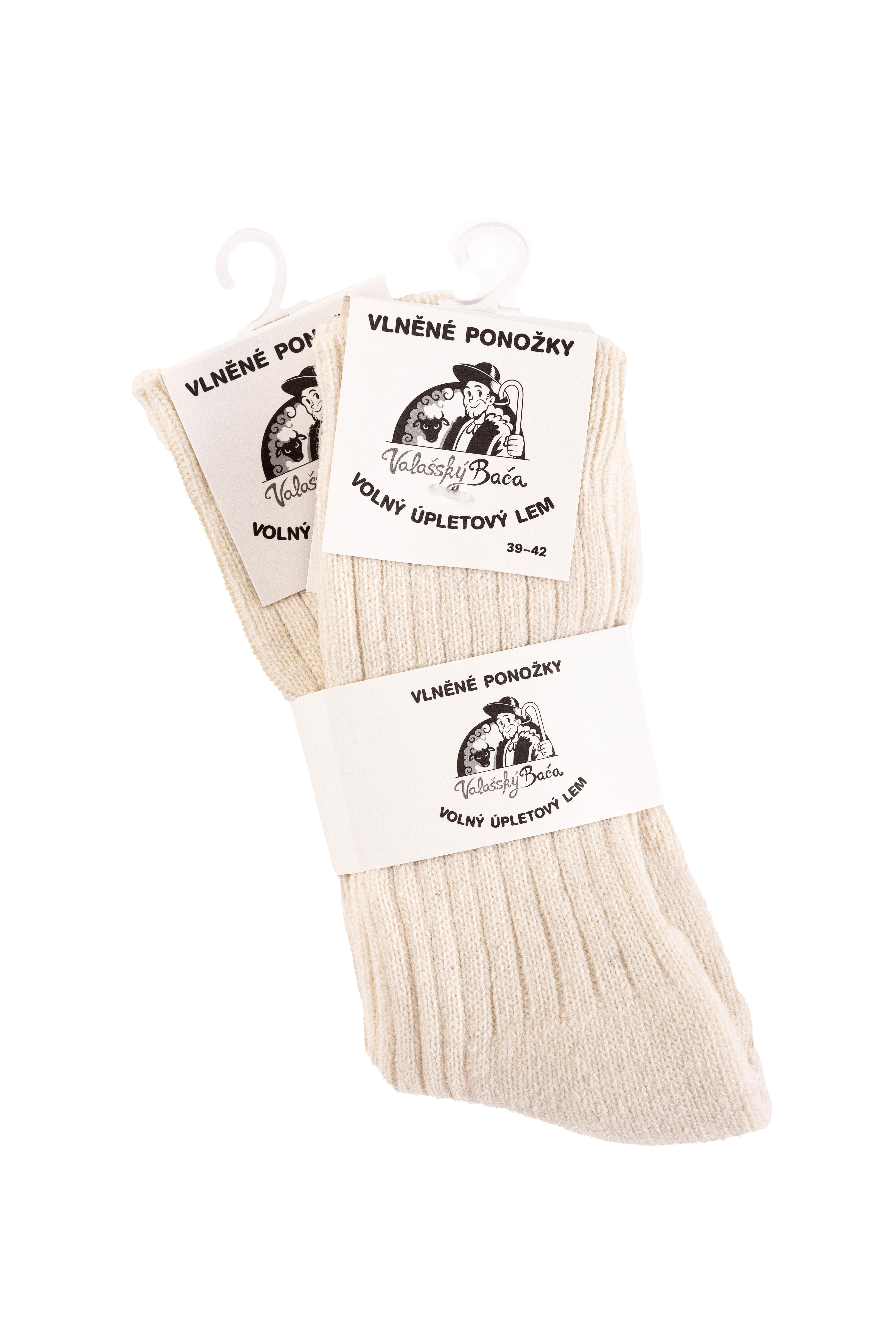 Zdravotní vlněné ponožky SIBIŘKY bílé 2 páry