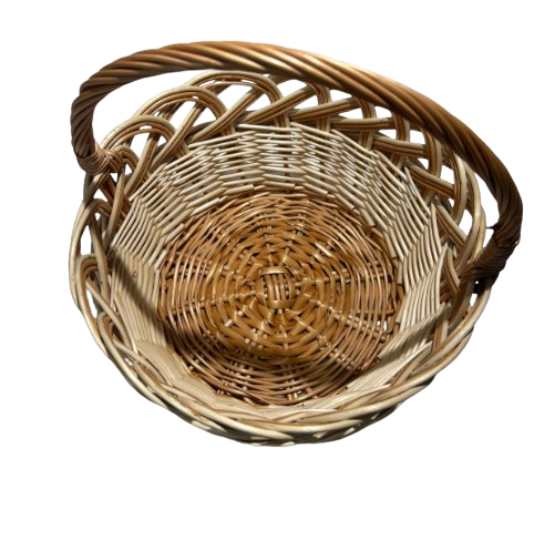 Proutěný košík kulatý zdobený