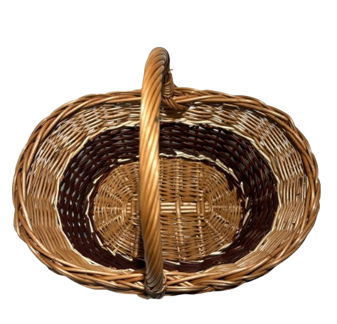 Proutěný košík ovalný malý zdobený