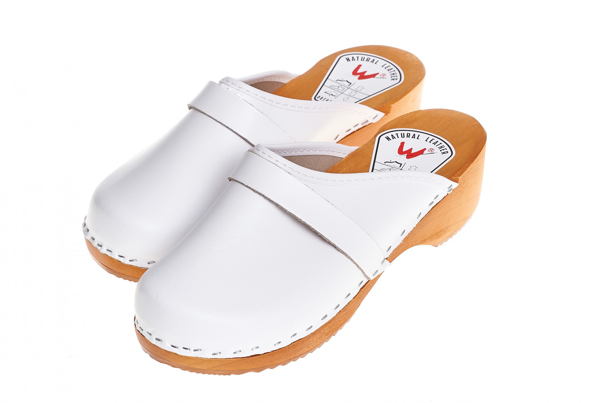 Dámské ortopedické dřeváky bíle