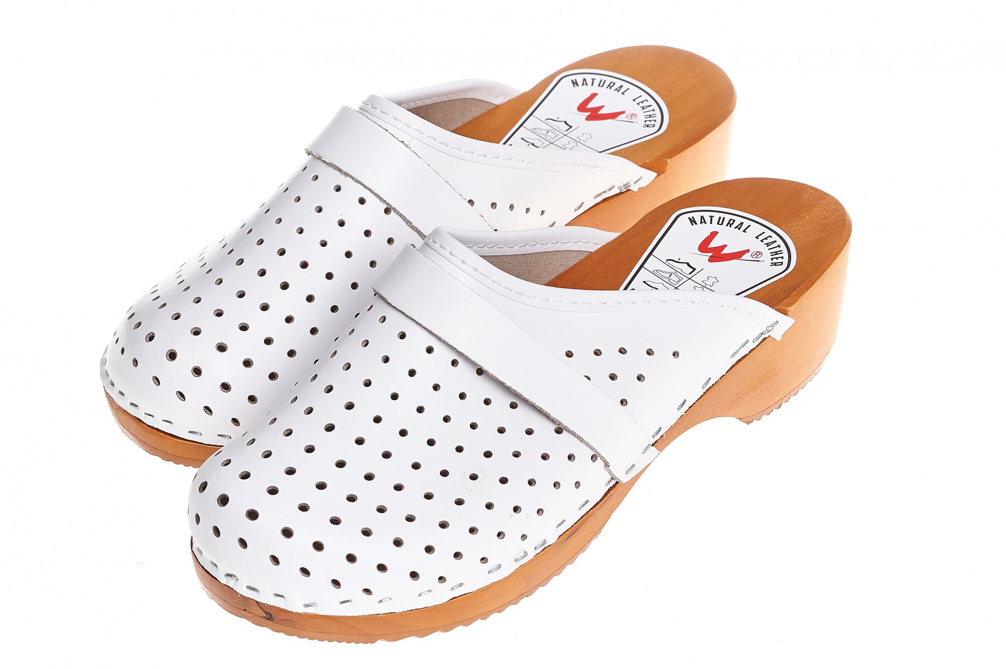 Dámské ortopedické dírkované bílé  dřeváky