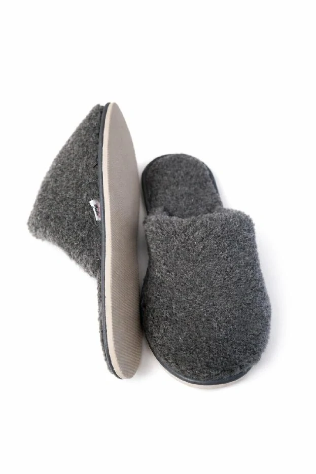 Vlněné pantofle grafitové