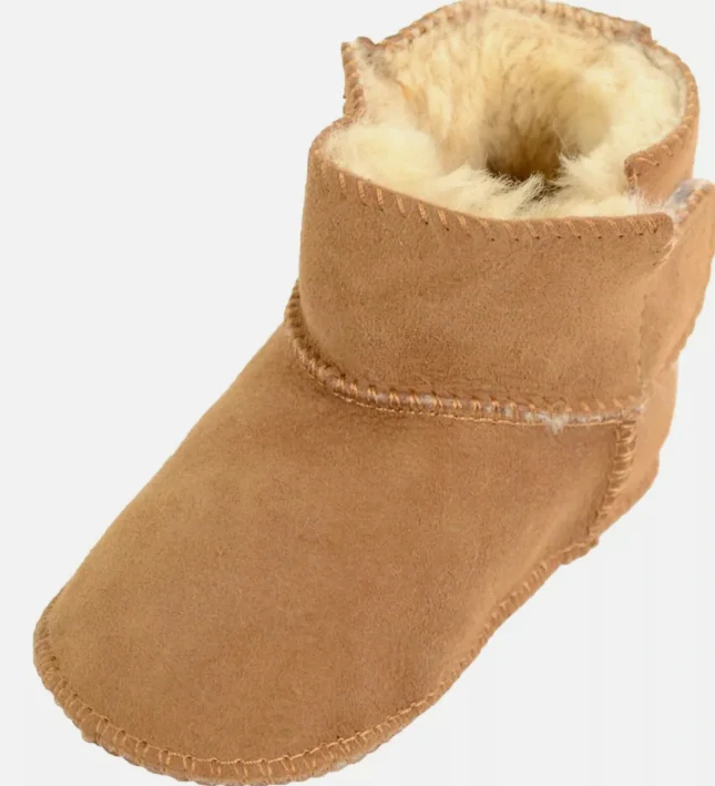 Dětské kožené botičky s ovčí vlnou na suchý zip