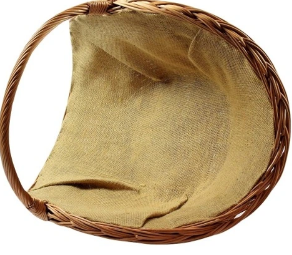 Proutěný koš na dřevo s jutou velký