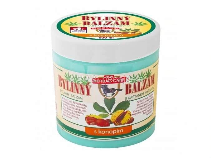 Bylinný Balzám s kaštanem koňským a konopím 500 ml