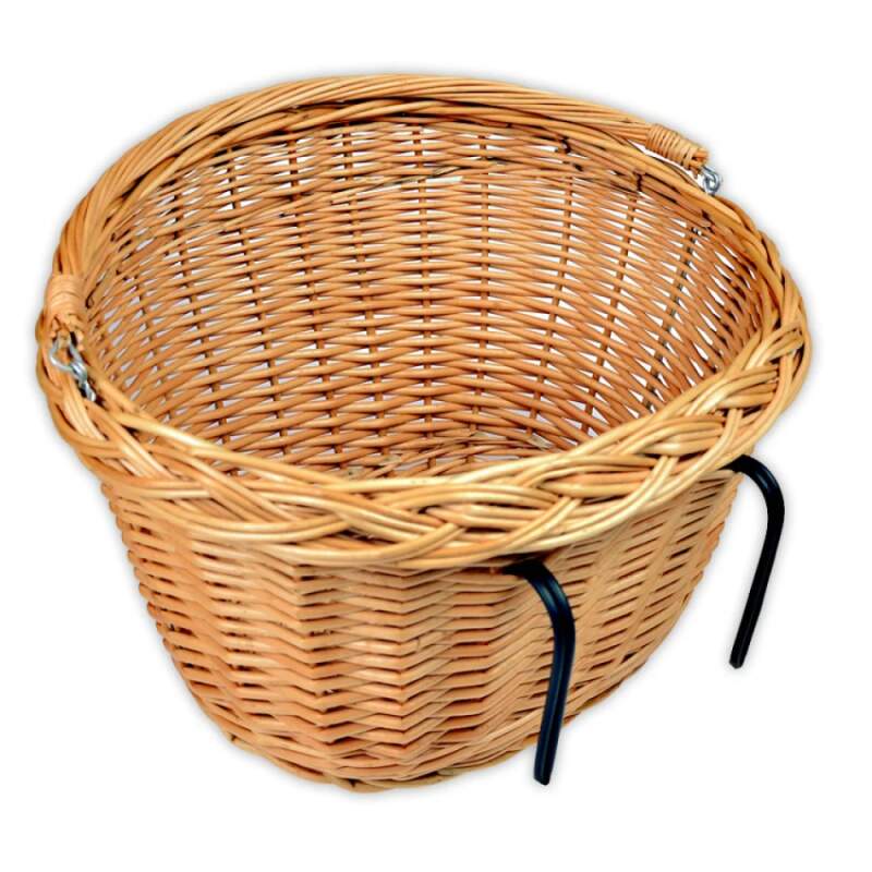Proutěný košík na kolo přírodní