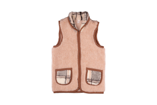 Vesta s ovčí vlny se zipsem a límec