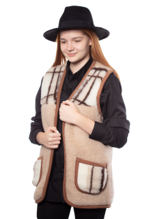 Vesta z ovčí vlny se zipem