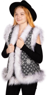 Luxusní vestička z ovčí vlny s kožíškem