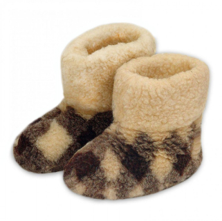 TV bačkory káro z Merino vlny