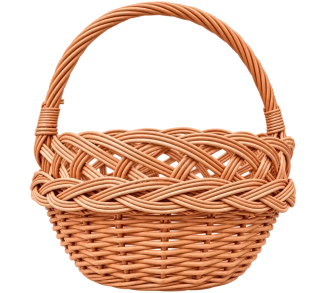Proutěný košík kulatý zdobený