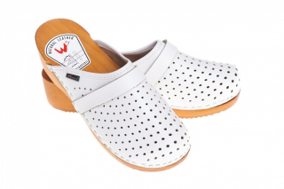 Dámské ortopedické dírkované bílé  dřeváky