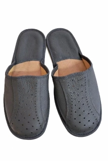 Luxusní  pánské pantofle letní grafitové